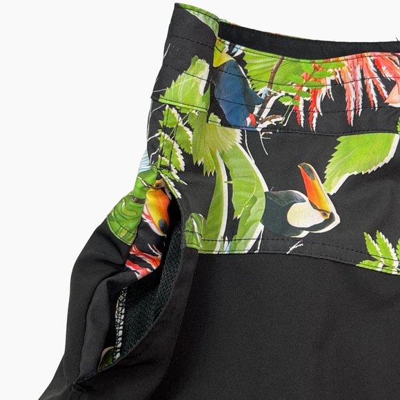VooDoo Stretch Toucan Tropical Palm Tree Swim Trunks Mens Size 38 - Picture 6 of 12